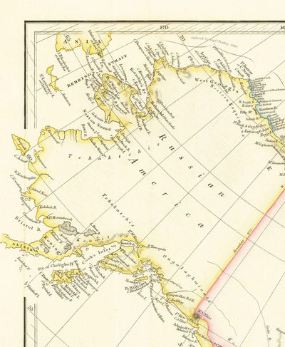 Ancienne carte du Canada, 1840 par Arrowsmith - États-Unis, Amérique russe, Haut et Bas-Canada, Amérique du Nord britannique, Autochtones et peuples indigènes
