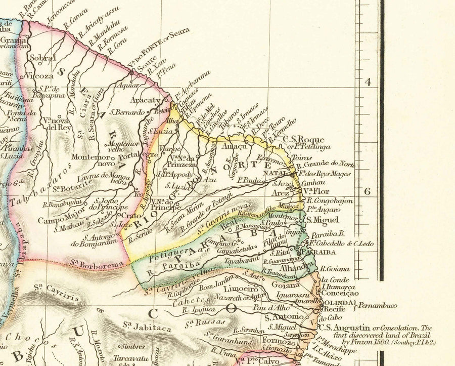 Mappa antica del Brasile, 1832 di Arrowsmith - America del Sud coloniale - Regno del Portogallo, Imperatore Pedro II, Fiume Amazzoni 