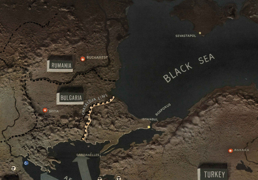 Alter Zweiter Weltkrieg Karte: Mittelmeer, 1944 - NavWarMap Nr.1 - Südeuropa & Nordafrika - Italien, Spanien, Frankreich 