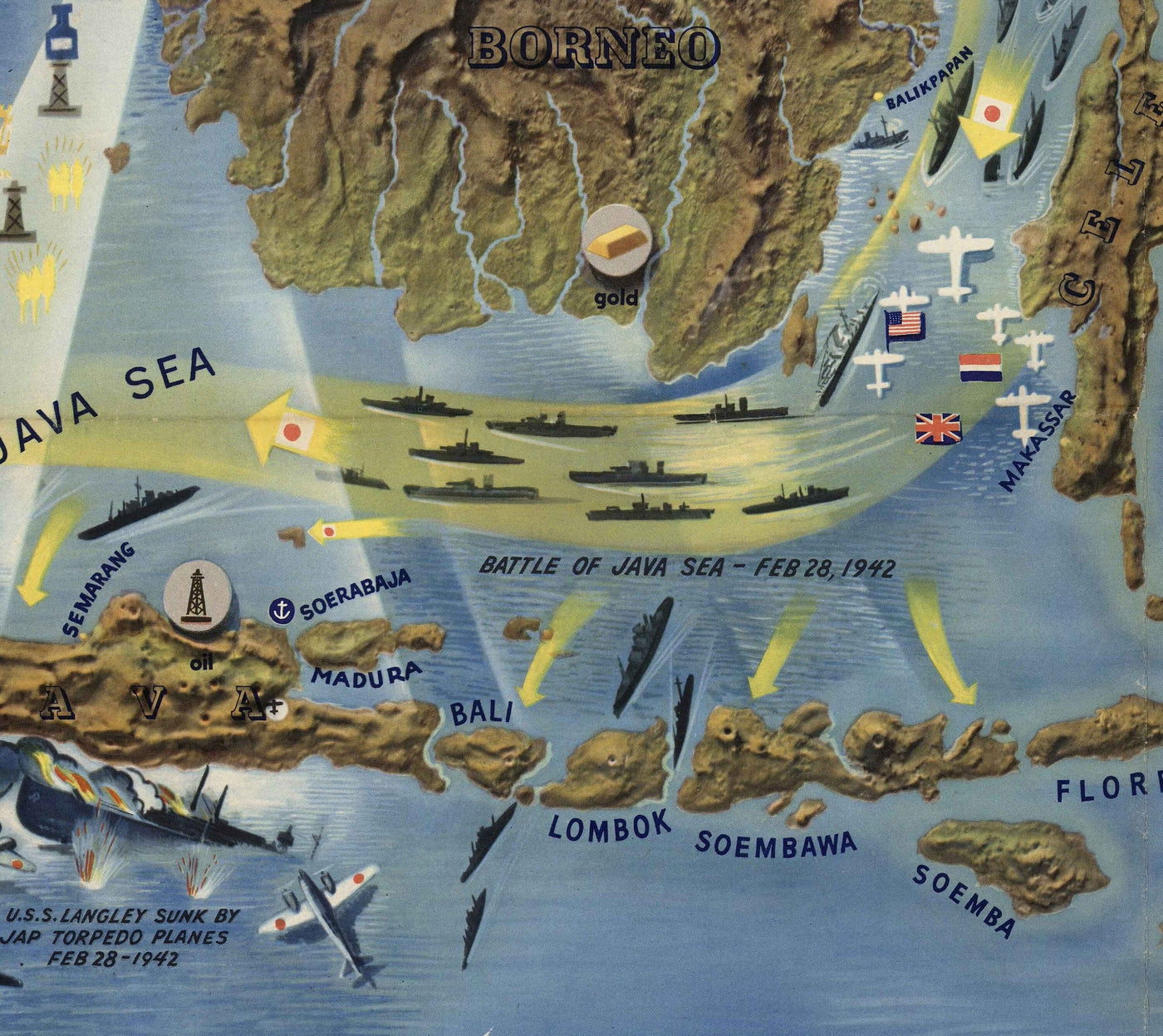 MAPOLE DE LA Guerre mondiale de l'ancienne: mer de Chine méridionale, 1944 - Navwarmap No.2 - Asie du Sud-Est, Indonésie, Malaisie, Thaïlande, Philippines