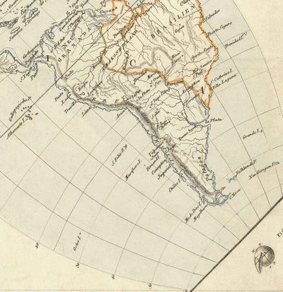 Old Flat Earth Map, 1811 by JC Hinrichs - German, French World Map - Interesting Colonial Atlas Chart