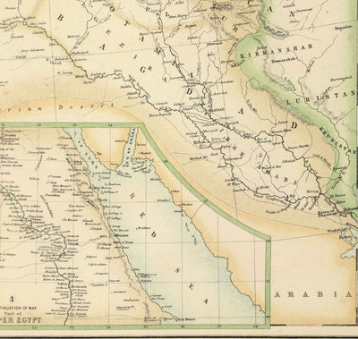 Old Map of the Turkish / ottoman Empire, 1872 par Fullarton - Byzantine, East Roman, Balkans, Grèce, Roumelia, Irak