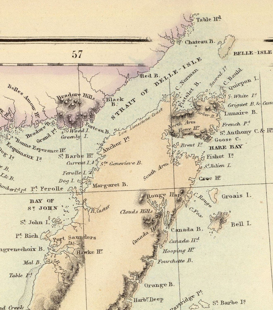 Alte Karte von Neufundland, Nova Scotia & New Brunswick, 1872 von Fullarton - Kanada, Koloniales Britisch Nordamerika 