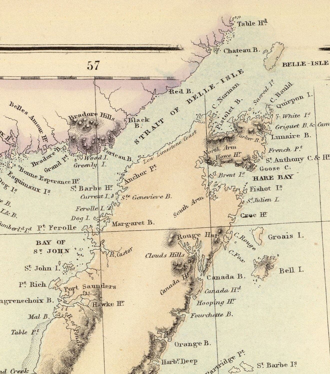 Ancienne carte de Terre-Neuve, Nouvelle-Écosse et Nouveau-Brunswick, 1872 par Fullarton - Canada, Amérique du Nord britannique coloniale