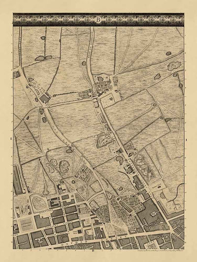 Old Map of London by John Rocque, 1746, B1 - Oxford Street, Tottenham ...