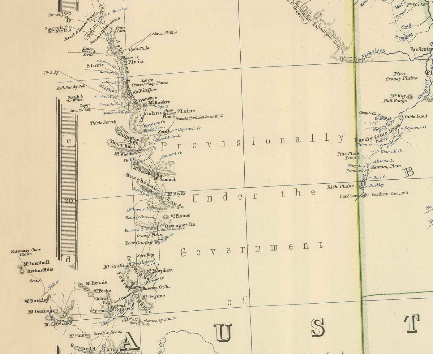 Ancienne carte de l'Australie orientale, 1879 - Premières colonies britanniques de Nouvelle-Galles du Sud, Victoria, Queensland et Australie du Sud