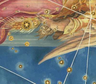 Alte Sternkarte von Virgo, 1603 von Johann Bayer - Zodiac Astrology Diagramm - Das Maiden -Horoskop -Zeichen