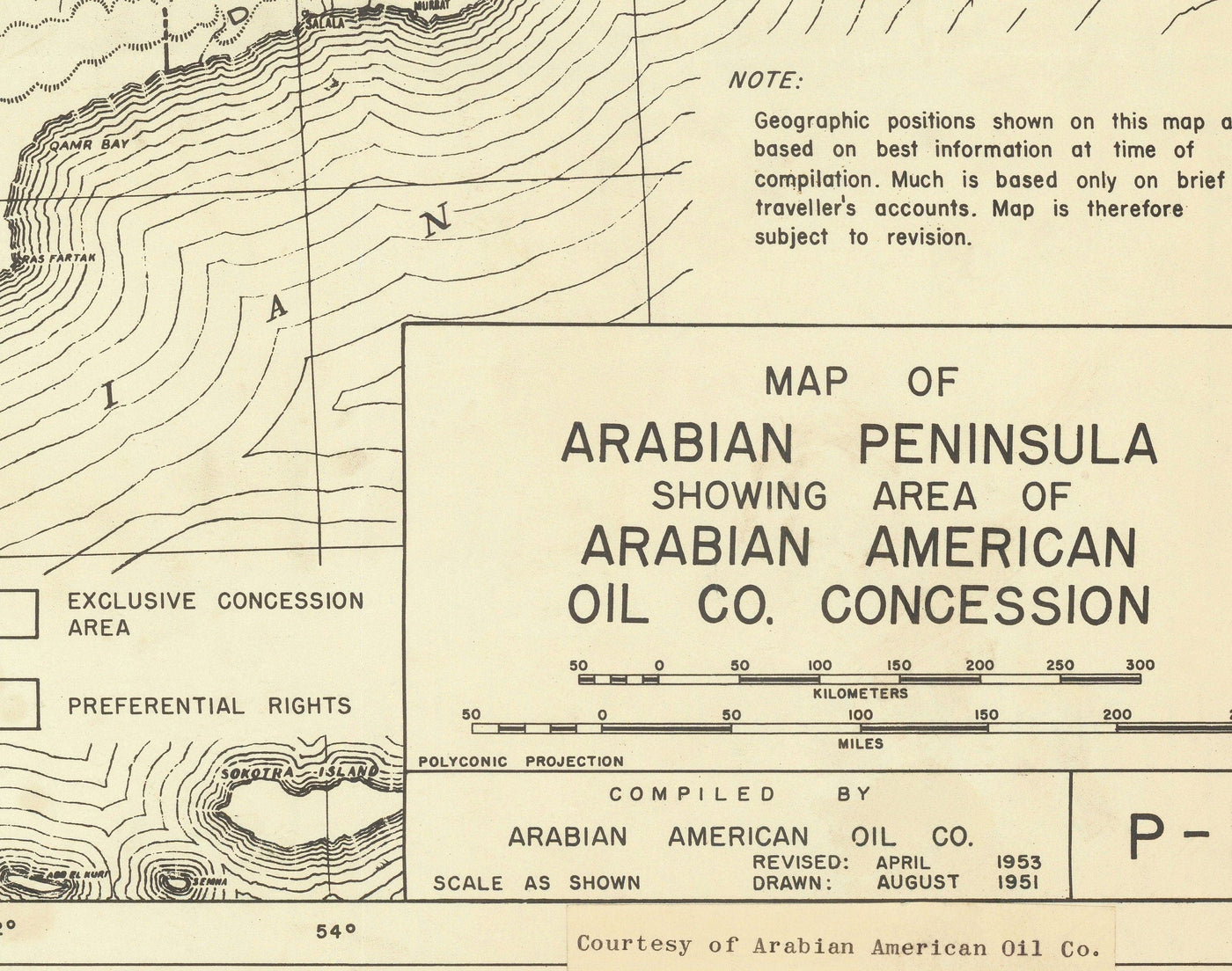 Antiguo mapa de Aramco, 1953 - Primer mapa de la Arabian American Oil Company - Arabia Saudí, oleoductos, extracción, Dubai, Riyadh