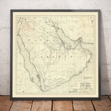Old Aramco Map, 1953 - First Arabian American Oil Company Map - Saudi Arabia, Pipelines, Extraction, Dubai, Riyadh