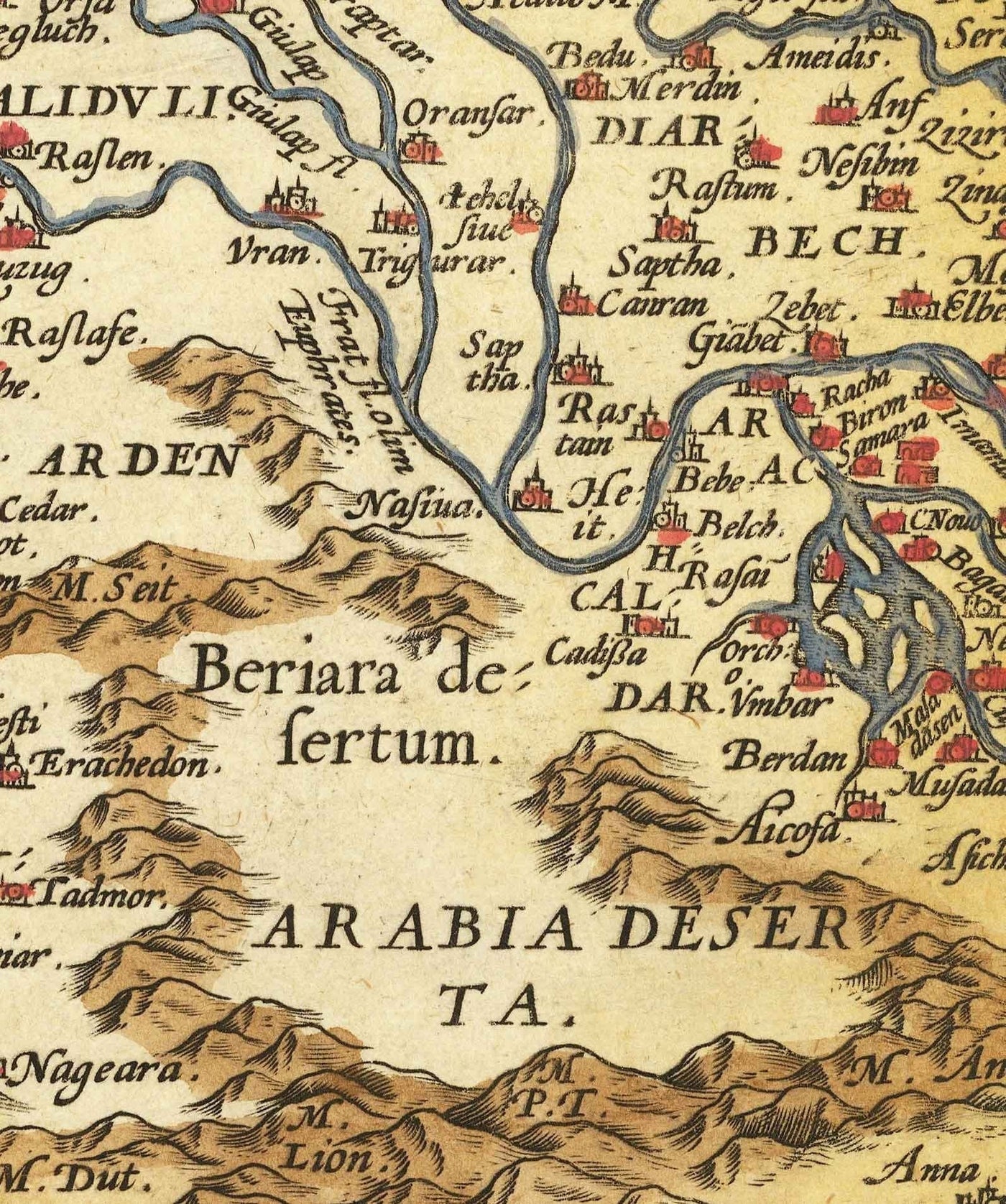 Antiguo mapa del Imperio Otomano, 1584 de Ortelius - Turquía, Arabia Saudí, Oriente Medio, Irán, Israel, Grecia, Mar Rojo, África