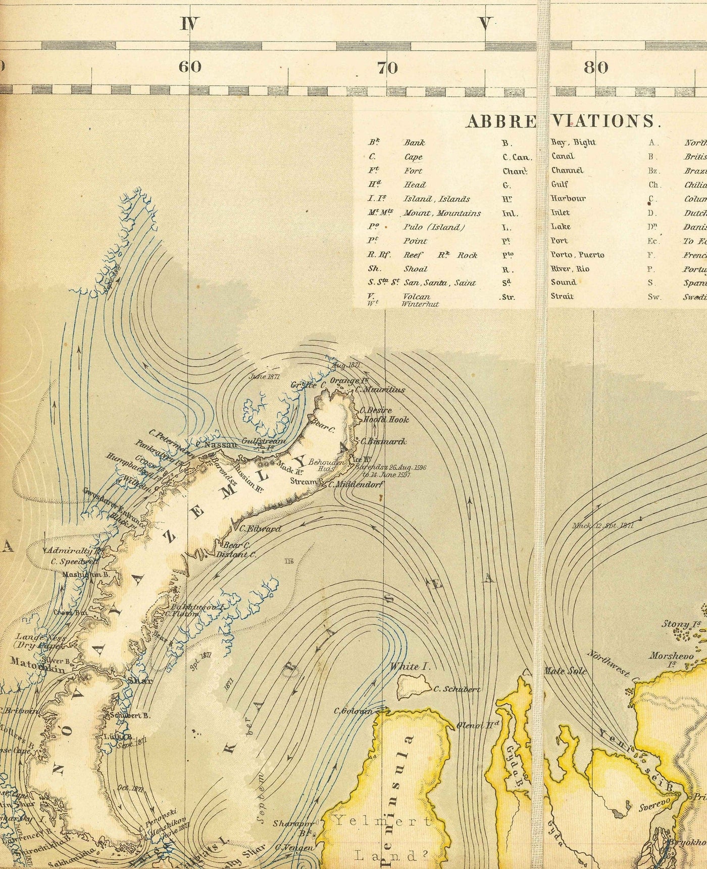 Old Shipping Lanes World Map, 1873 von Berghaus - Riesenatlas -Chart - Seetransport, Eisenbahnen, Häfen, Dampfer