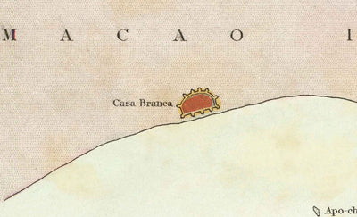 Antiguo mapa de Macao, 1840 - Carta marítima de la Macao portuguesa colonial, Taipa, Coloane, Hengqin, Guangdong