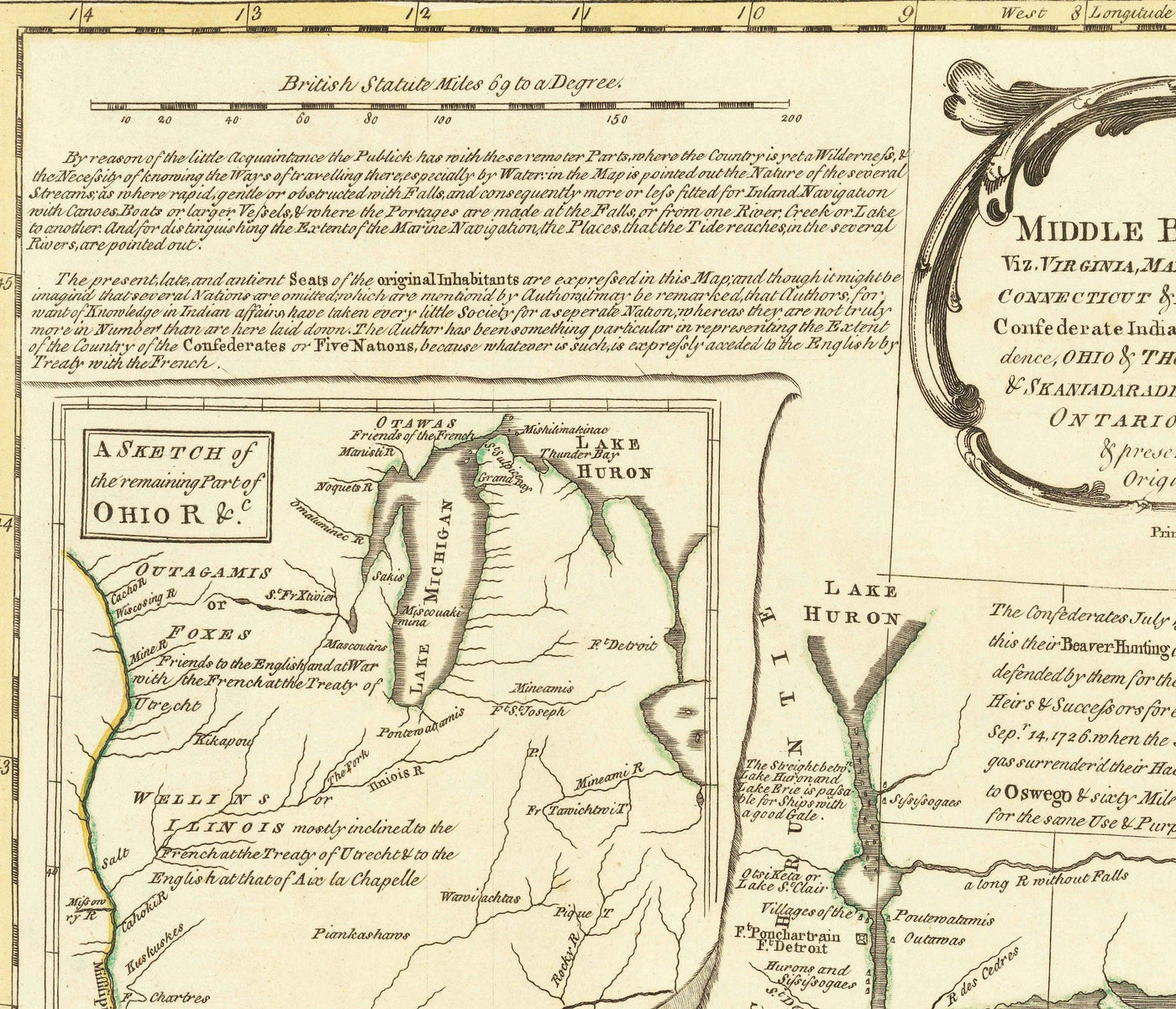 Alte Karte der britischen Kolonien in Amerika 1755 von Evans & Bowles - Europäische und einheimische Siedlungen, vor der Unabhängigkeit der USA