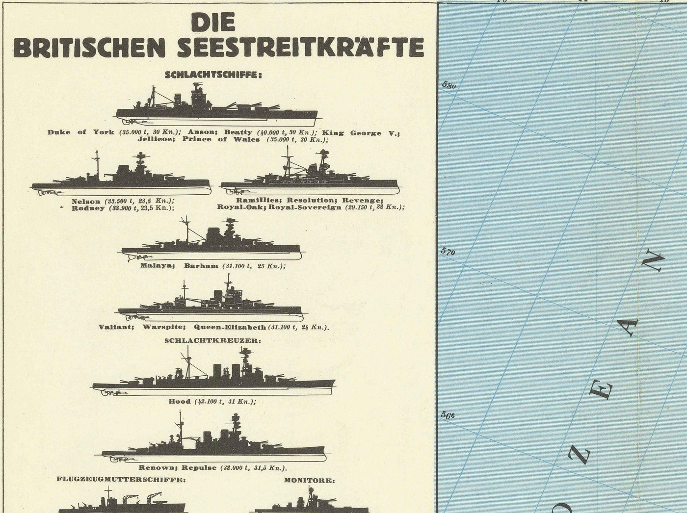 Deutsche Karte des 2. Weltkriegs, 1940 - Alte WW2-Militärkarte der Nordsee - Schiffe der britischen Marine, Minenfelder, Kampflinien