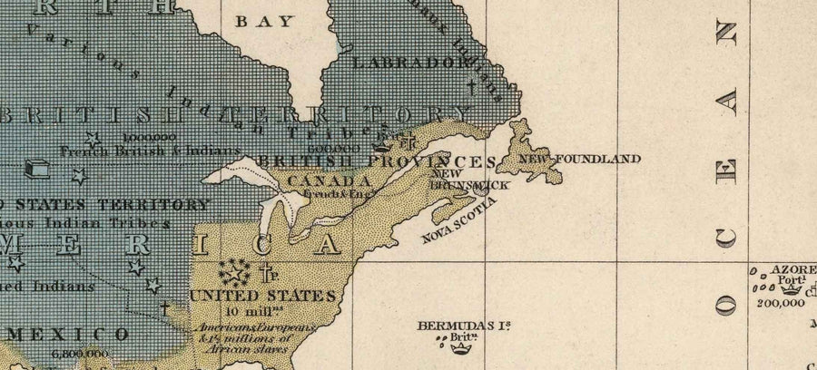 Mappa Politica Mondiale Antica, 1828 - Credenze Religiose Storiche, Governo, Livello di Civiltà, Barbari e Selvaggi 