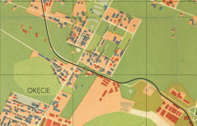 Antiguo mapa de la destrucción nazi de Varsovia, 1949 - Gráfico soviético censurado de la Segunda Guerra Mundial - Ciudad Vieja, Gueto, Muranow, Praga