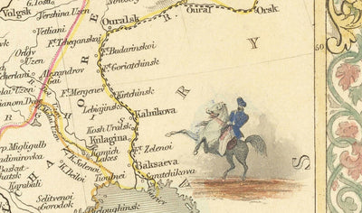 Alte Karte des russischen Reiches in Europa, 1851 - Moskau, Napoleon, Finnland, Krim, Ukraine, Minsk, St. Petersburg