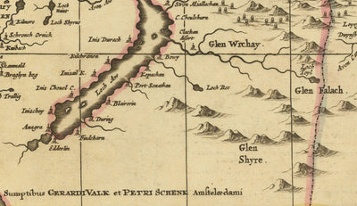 Ancienne carte des Hébrides intérieures et extérieures, Mull et Skye, 1690 - Lochaber, Uist, Harris, Barra, Îles, Lochs