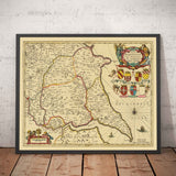 Mappa antica dello Yorkshire orientale, 1690 - Hull, Bridlington, Goole, Beverley, Hornsea, Driffield, Howden 