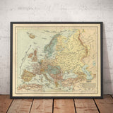 Mappa araba antica dell'Europa di Hafız Ali Eşref, 1893 - Regno Unito, Francia, Germania, Spagna, Impero Ottomano, Turchia, Russia 