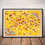 Mapa antiguo de Chinatown en San Francisco, 1939 - Grant Avenue, Stockton, Clay, Washington Street, St. Mary's Square