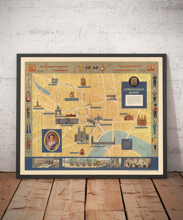 Old Pictorial Map of Queen&
