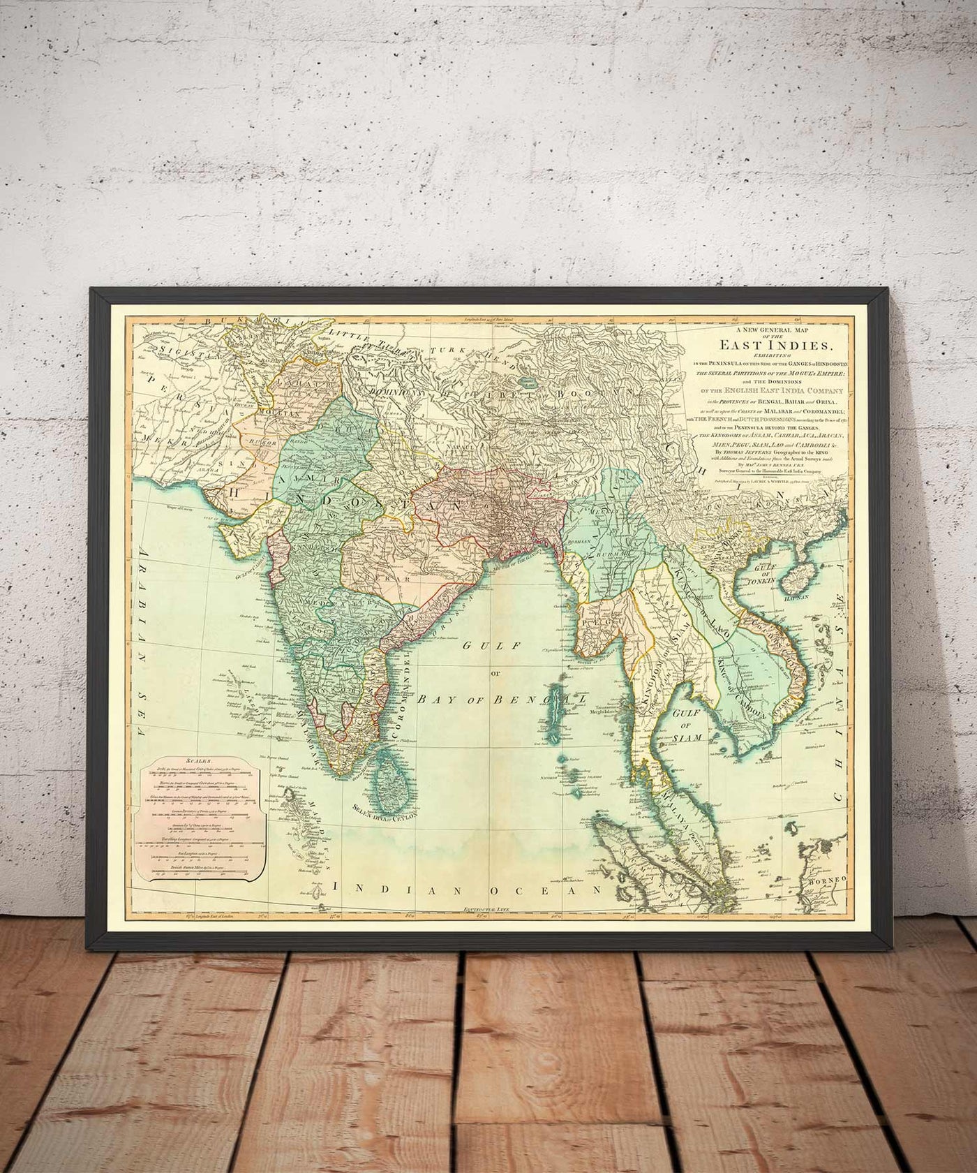 Old Map of the East Inies, 1794 - Inde, Hindustan, Chine, Vietnam, Thaïlande, Siam, Birmanie, Malaisie, Vietnam, Pegu