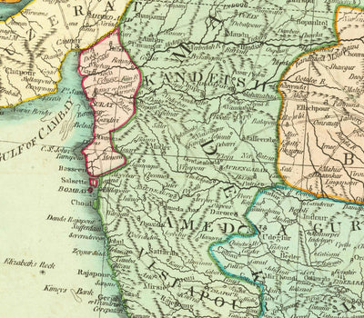 Old Map of the East Inies, 1794 - Inde, Hindustan, Chine, Vietnam, Thaïlande, Siam, Birmanie, Malaisie, Vietnam, Pegu