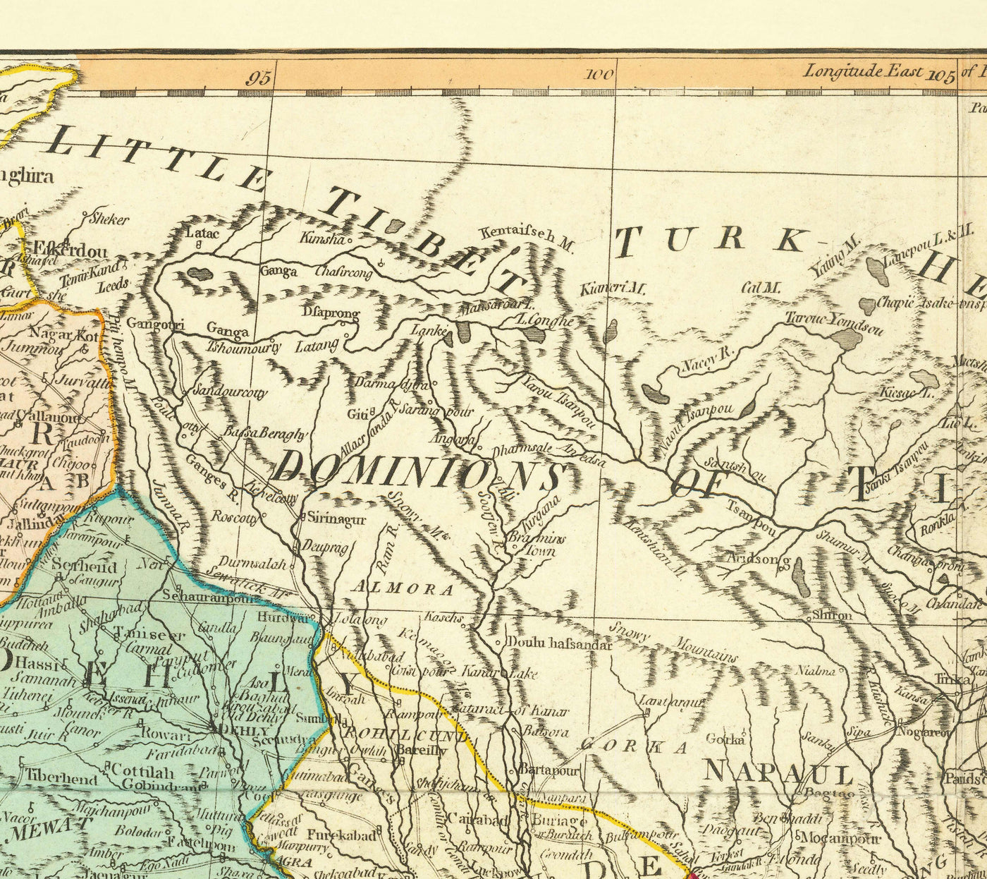 Antiguo mapa de las Indias Orientales, 1794 - India, Indostán, China, Vietnam, Tailandia, Siam, Birmania, Malasia, Vietnam, Pegu