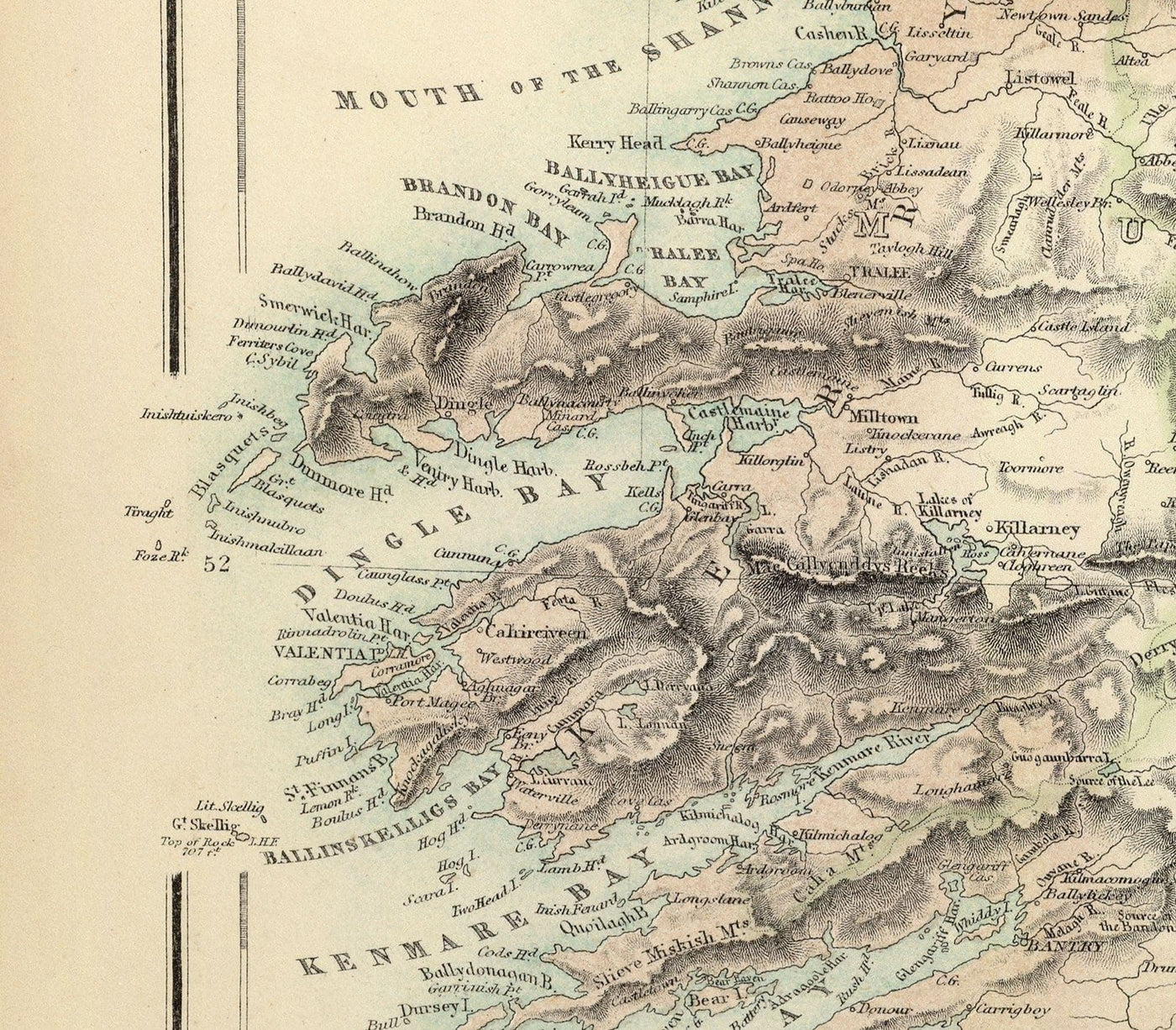 Alte Karte von Irland im Jahr 1872 - seltene, attraktive Farbkarte von A. Fullarton & Co
