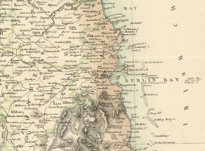 Mapa antiguo de Irlanda en 1872 - Rare, atractivo en color mapa de A. fullarton & co
