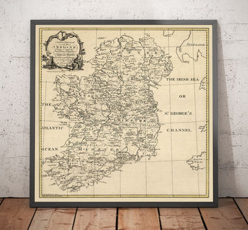 Old Map of Ireland Family Names, 1795 - O&