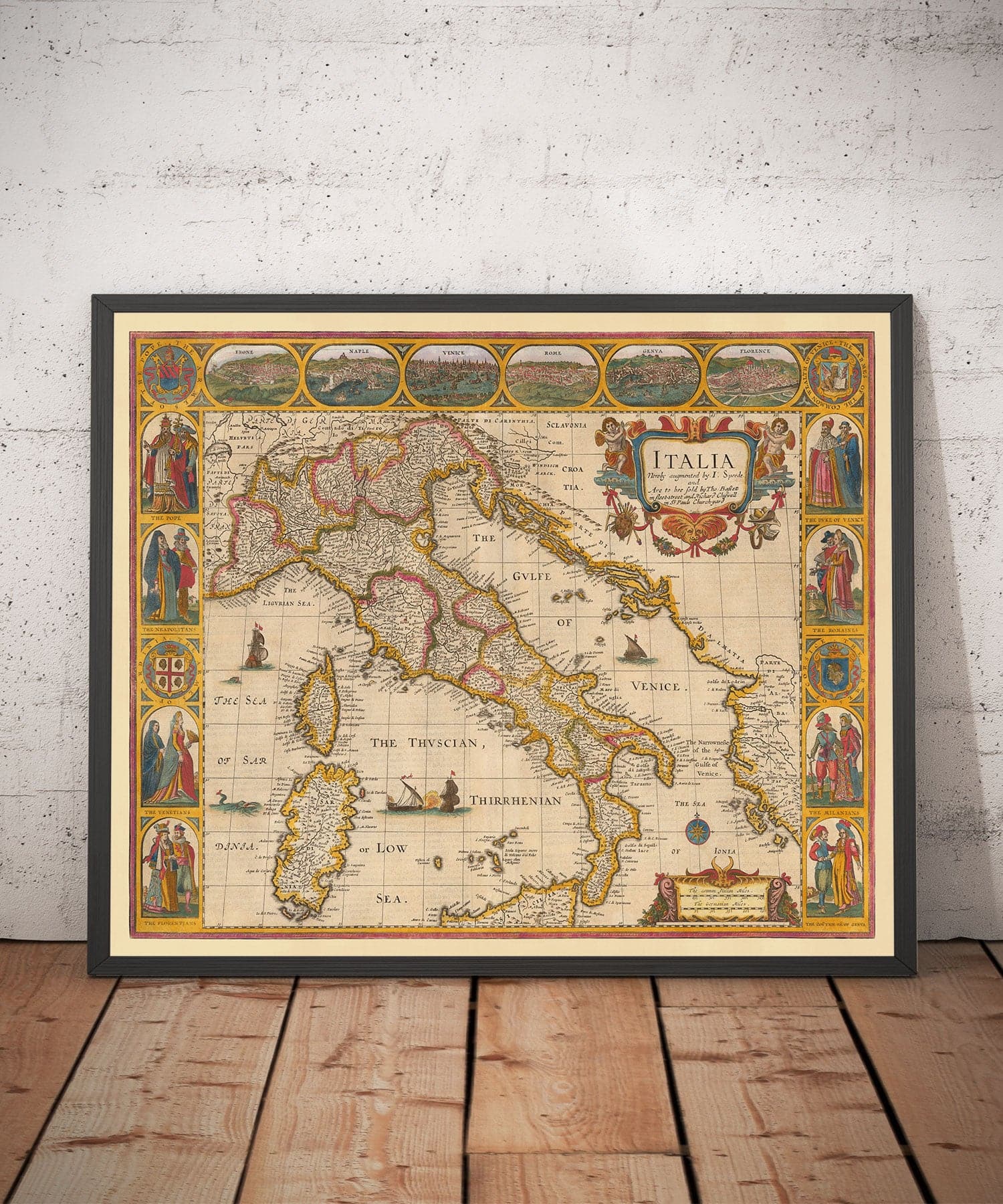 Old Handcoloured Map of Italy, 1627 by John Speed - Corsica, Sardinia ...