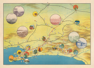 Japans Besetzung der mandschurischen Küste Chinas, 1938 - Alte Bildkarte von Nordostchina