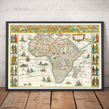 Alte Karte von Afrika von Johannes Blaeu, 1635 - Seltene Atlas-Kolonial-Kontinentkarte 