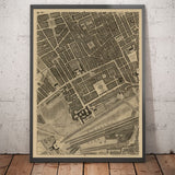 Mappa antica di Londra, 1746 di John Rocque - B2 - Palazzo di Buckingham, Soho, Westminster, Mayfair, Piccadilly, Green Park, Regent Street 