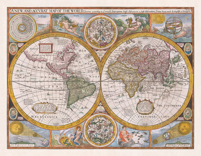 Alte Weltkarte, 1626 von John Geschwindigkeit