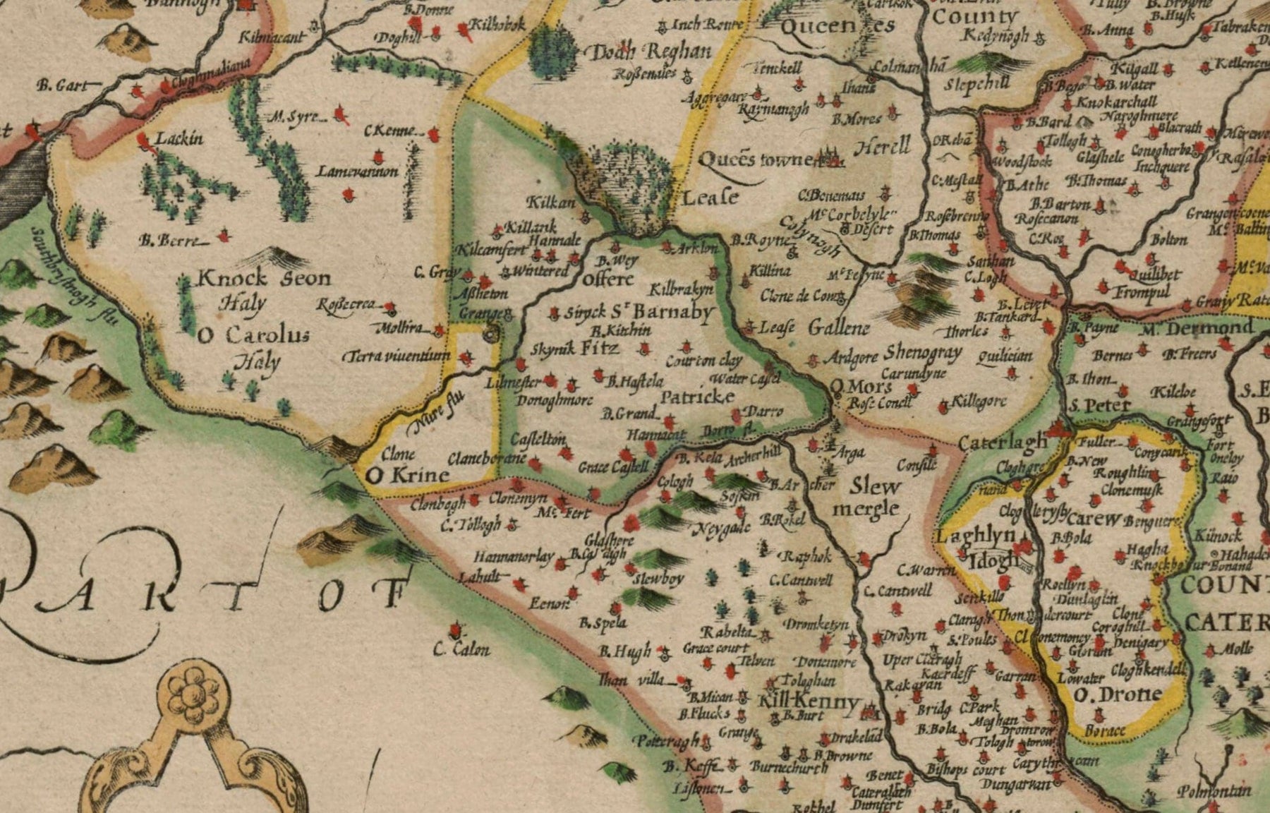 Old Map of Leinster, Ireland in 1611 by John Speed - County Dublin, Ki ...