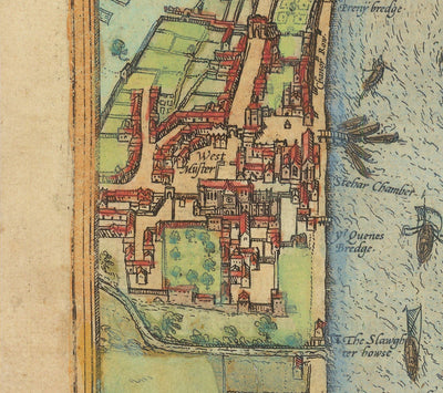 El mapa más antiguo de Londres, 1559 - Ciudad de Londres, Westminster, Southwark
