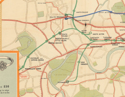 Ancienne carte du métro de Londres en 1922