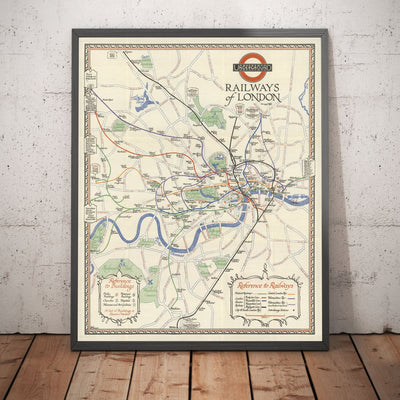 Rare Old London Tube de métro, 1928 - Covent Garden, Piccadilly Circus, Central & District Line