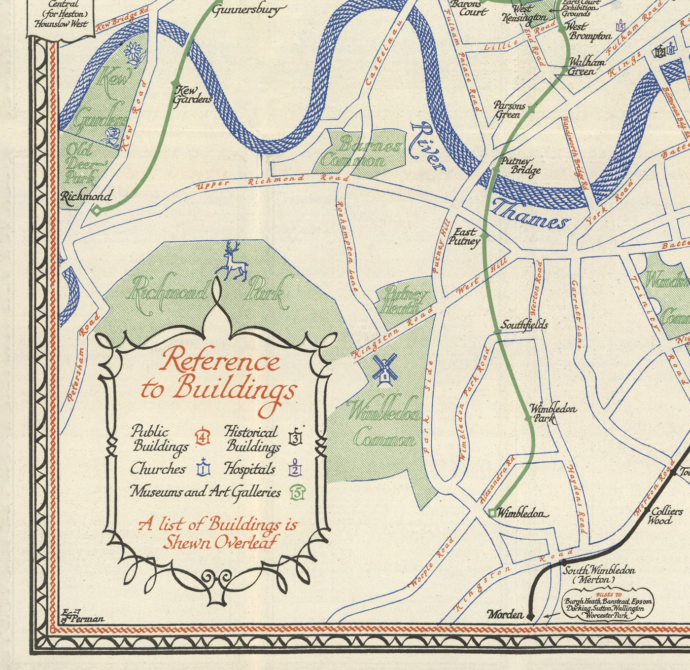 Mapa de tubos subterráneos Rare Old London, 1928 - Covent Garden, Piccadilly Circus, Central & District Line