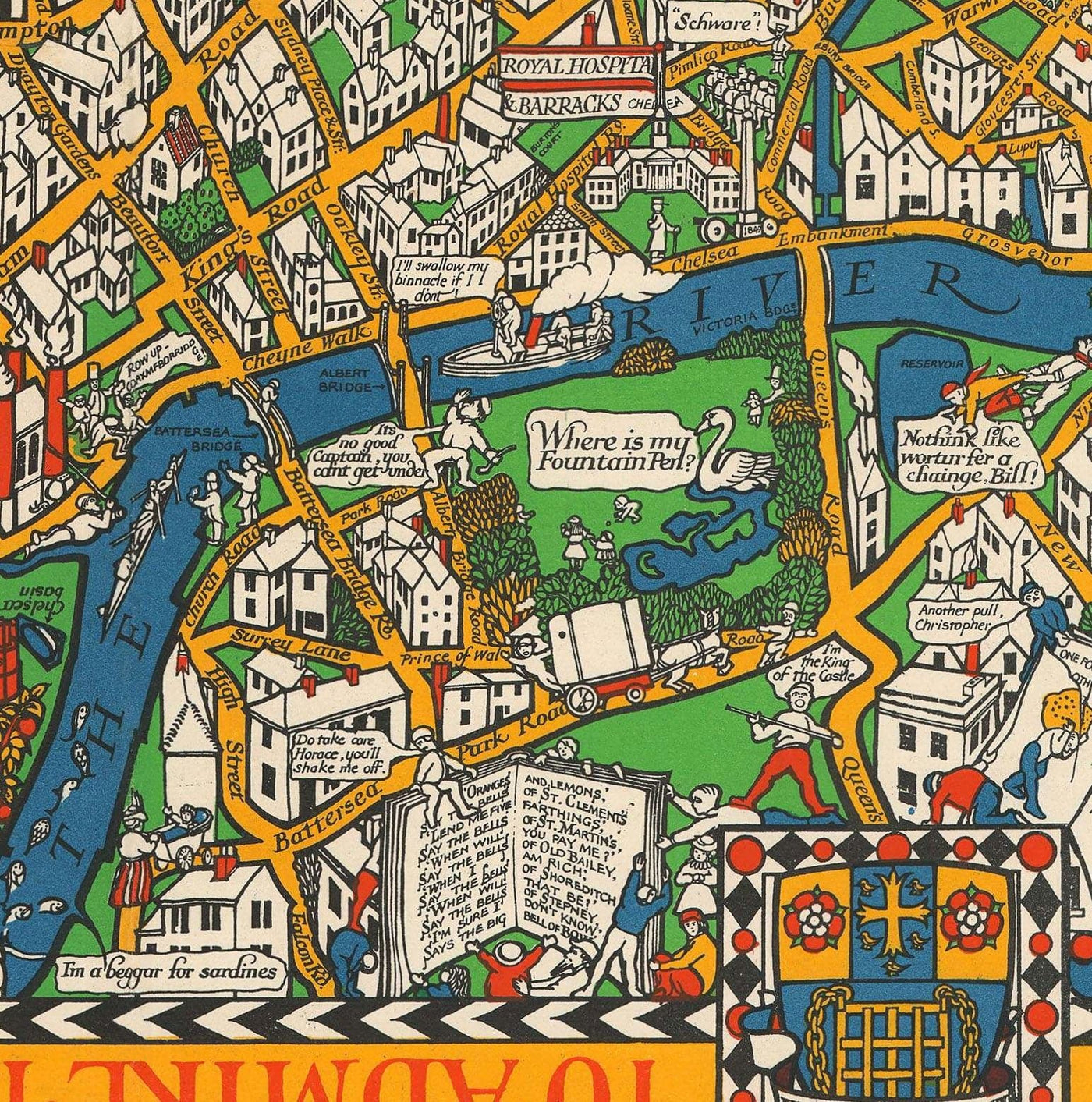 Ancienne carte de Londres, 1928 par Max Gill - La carte souterraine "merveilles" qui a sauvé le tube