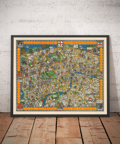 Mapa antiguo de Londres, 1928 por Max Gill - El mapa subterráneo "Wonderground" que salvó el tubo