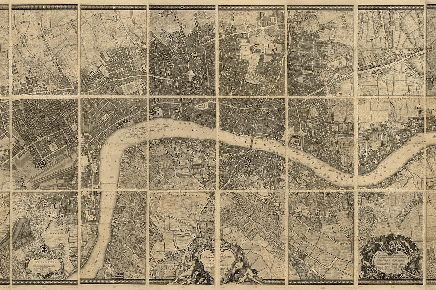 Masque de créateur avec carte historique personnalisée de Londres (Charles Booth, John Rocque, C&amp;J Greenwood)