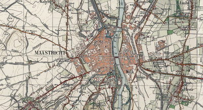 Carte ancienne faite à la main (Pays-Bas) - Fabriquez votre propre carte topographique du Bureau Kadaster des années 1800