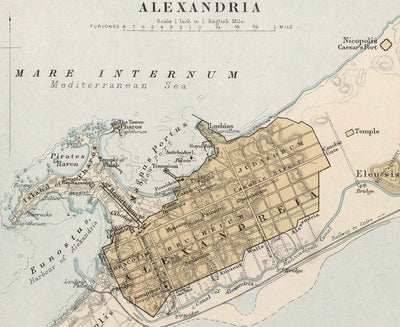 Carte ancienne des villes anciennes d'Afrique du Nord et du Moyen-Orient, 1874 par Smith - Troie, Carthage, Ninive, Constantinople, Alexandrie