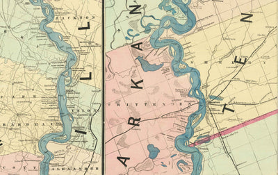 Old Map of the Mississippi River, 1863 by JT Floyd - Strip Map From St Louis to Gulf of Mexico