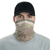 Birmingham Gesichtsmaske / Neck Gaiter mit Vintage-Karte Druck von Birmingham im Jahr 1730