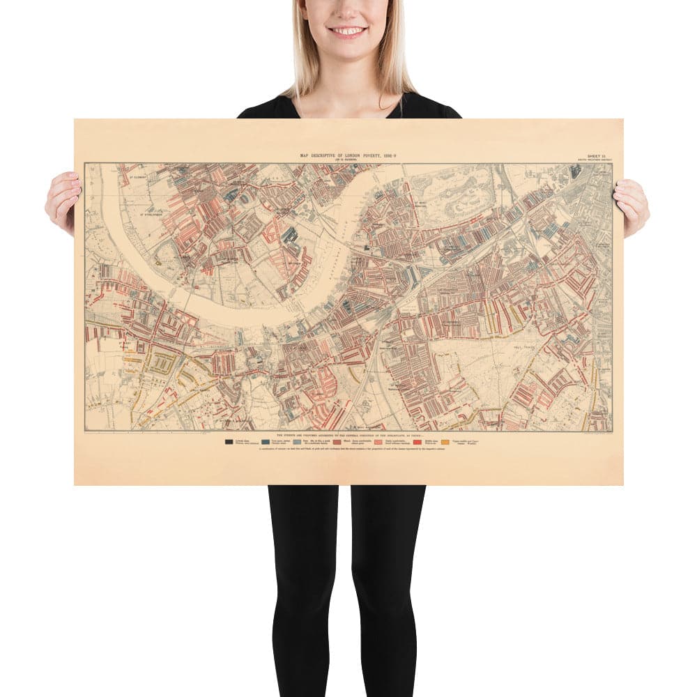 Sw6 Map Map of London Poverty 1898-9, South Western District, by Charles Booth ...